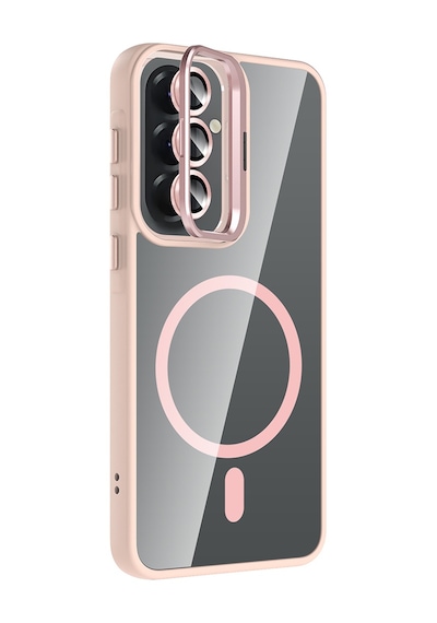 Gpack Samsung Galaxy Uyumlu A37 Kılıf Etro Standlı Araç Tutucu Özellikli Kamera Lens Koruyucu  Pembe