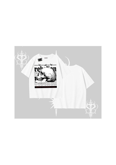 Tarzsokak Oversize Tshirt Rebellion Skull Underground Street Legacy Beyaz
