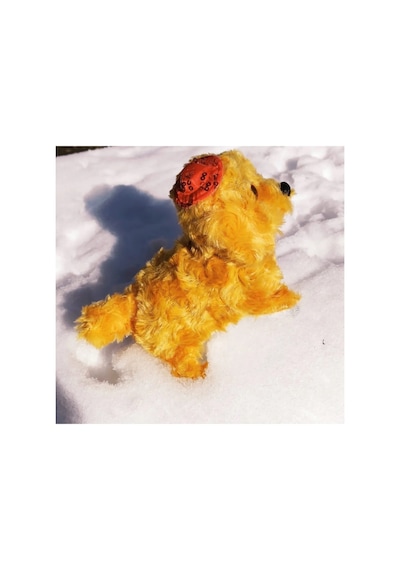 Pilli Ses Çıkaran Hareket Eden Peluş Köpek - Havlayan Köpek Oyuncak - Peluş Köpek Sarı