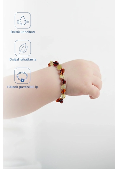 Babyjem Orjinal Sertifikalı Kehribar Bebek Bilekliği Multicolor