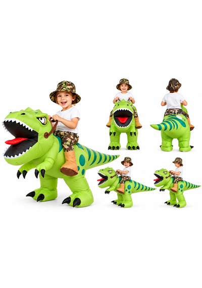 Çocuk Şişme Dinozor T-rex Kostümü Halloween Ve Parti Kostümü Hava Motoru Dahil
