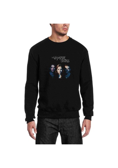The Vampire Diaries Quotes V Baskılı Siyah Erkek Sweatshirt