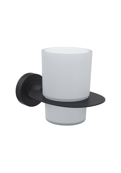 Line Bathroom Diş Fırçalık 128607 Master Diş Fırçalık Buzlu Cam Mat Siyah Siyah
