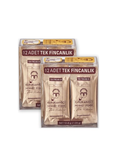 Kurukahveci Mehmet Efendi Tek İçimlik Türk Kahvesi 2'li 12 x 6 G