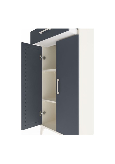 Arges Dolap 2 Raflı Tek Çekmeceli 2 Kapaklı 60x30x134 Aytaşı-antrasit Aytası