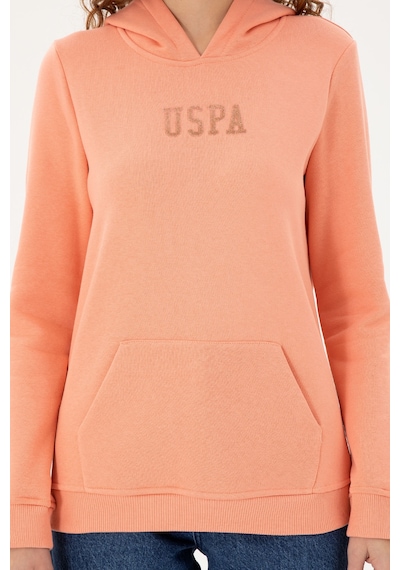 U.S. Polo Assn. Kadın Somon Basic Kapüşonlu Sweatshirt 50289536-VR047