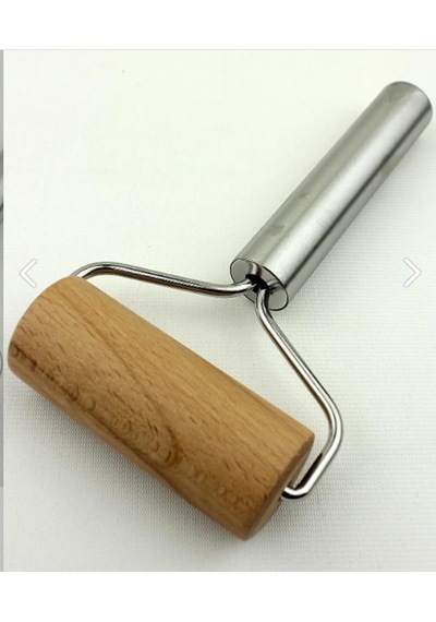 Hamur Şekillendirici İnox-metal Sap Ahşap Hamur Açma Ruleti 10x19