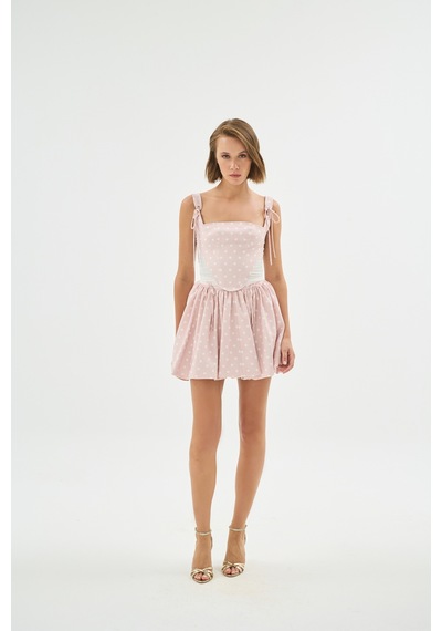 Sagaza Studio Ss6077 Pileli Mini Etek Pembe