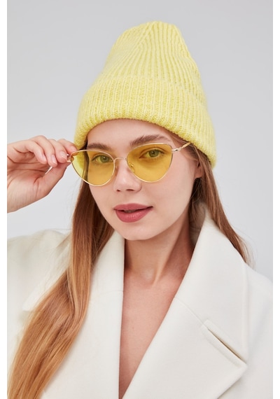 Derikem Basic Şık Standart Lüks Unisex Tiftik Bere Limon Sarısı
