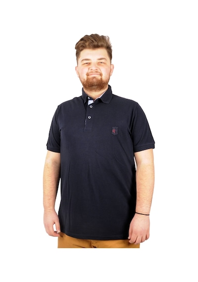 Mode Xl Battal Beden Erkek Tshirt Polo Yaka Nakışlı Klasik Pike 20553 Lacivert 001