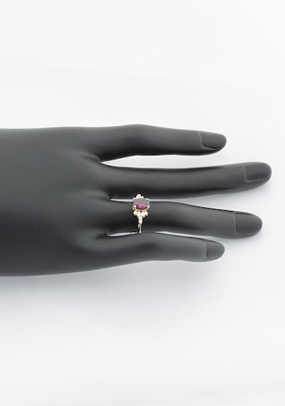 Oval Rhodolite Pırlanta Tektaş Yüzük