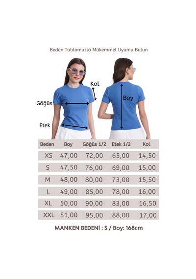 Crop Slim Fit Pamuk Likra Tişört-koyu Mavi Koyu Mavi