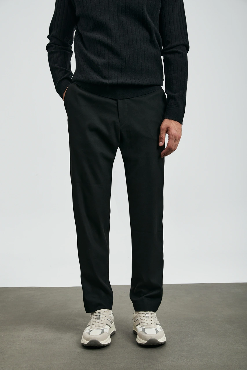 Lufian Sterno Smart Erkek Chino Pantolon Slim Fit Siyah Siyah 112190330100100 Siyah