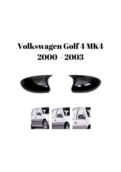 Volkswagen Vw Golf 4 Mk4 2000 2001 2002 2003 Uyumlu Yarasa Batman Ayna Kapağı Takımı Parlak Siyah
