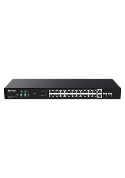 Tenda Teg1128p-24-410w 24 Port Poe+ 10-100-1000 2 Port Sfp 2 Port Uplink Switch Çelik Kasa Kdo