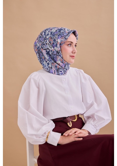 Silk Home Twill İpek Eşarp 11478-20 Karolina Mavisi, Lacivert, Soluk Siyah