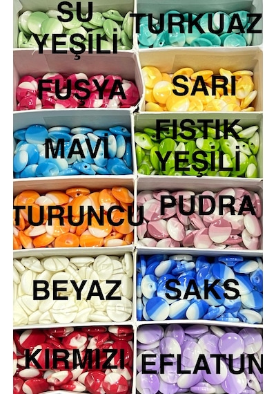 Bebek Düğmesi / Çizgili Model / 10 Adet / - Fıstık Yeşili