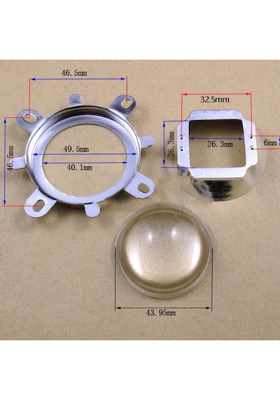 20W-120W Led için 44Mm 60 Derece Optik Cam Lens + Reflektör + Kasa