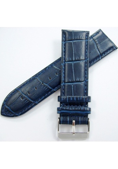 Bizon Deri Saat Kayışı 24Mm Lacivert Saat Kordonu Kroko Kolçak
