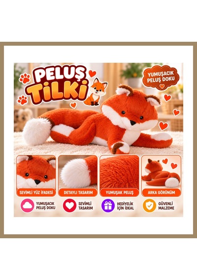 Bezos 7883 Peluş Tilki 22 Çok Renkli