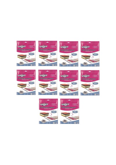Vindex Vakumlu Giyisi Yastık Yorgan Saklama Torbası Poşeti Hurç - X Large - 55x90 Cm. -2li 10 Paket Şeffaf