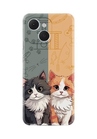 Tecno Spark 40c Km4n Kılıf Boutique Baskılı Resimli İkiz Kediler Pcode -086