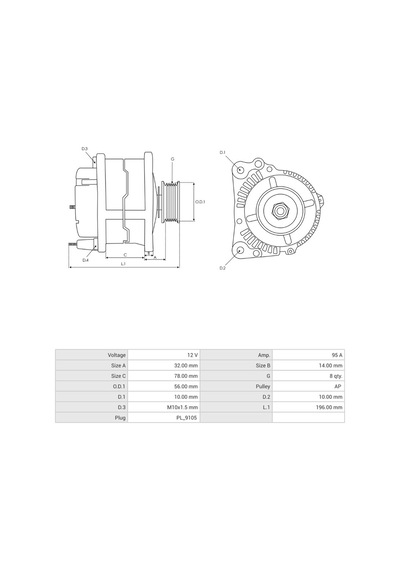 12v Alternatör Dinamo Iskra Tipi 95 A Jcb
