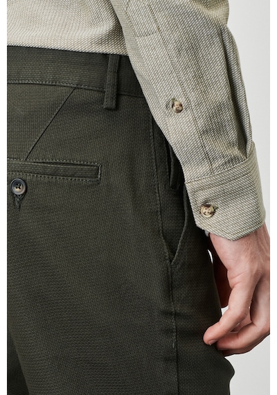 AC&Co / Altınyıldız Classics Erkek Yeşil Slim Fit Dar Kesim Armürlü Esnek Casual Pantolon 4A0123100022YSL50