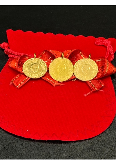 Vıctorıa Gold 3 Adet Yarım Altın -hediyeli Eski Tarihli Kulplu 22 Ayar