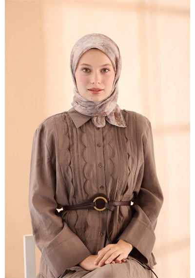 Silk Home Soft Eşarp 73095-06 Sütlü Kahve, Gri, Kahverengi, Taş