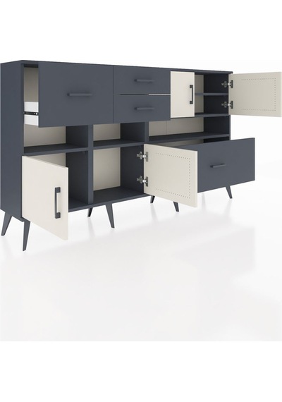 Arges Konsol 5 Raflı 4 Çekmeceli 4 Kapaklı 176x30x99 Antrasit-aytaşı/antrasit Aytası/antrasıt - Antrasıt Arges Konsol 5 Raflı 4 Çekmeceli 4 Kapaklı 176x30x99 Antrasit-aytaşı/antrasit Aytası/antrasıt - Antrasıt