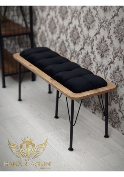 By Hakan Aşkın Metal Ayaklı Atlantik Lüx Bench Babyface Puf & Bench Tekli Atlantik Baby Face