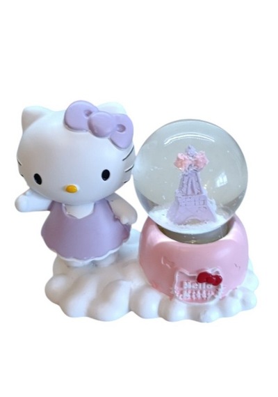 9cmx8cm Ebat Pilli Işıklı Dekoratif Kar Küre Pembe