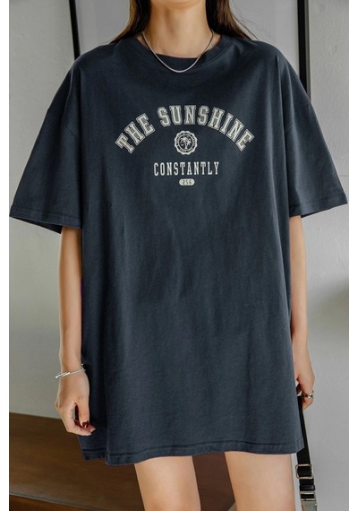 Uyguntarz Unisex The Sunshine Baskılı Tasarım Tshirt Lacivert