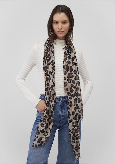 Mavi - Leopar Desenli Atkı 1912871-85397 Kahverengi