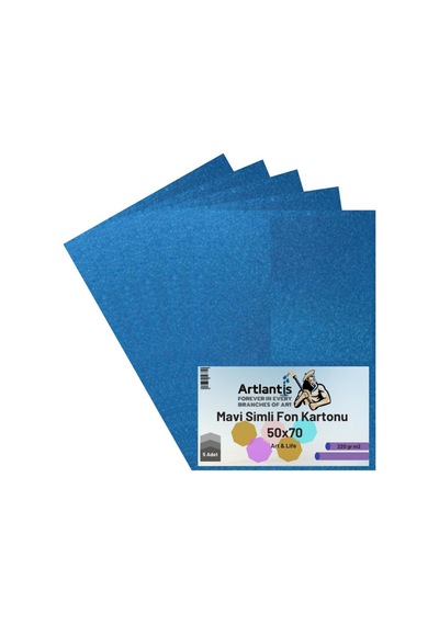 Simli Fon Kartonu 50X70 5 Adet Artlantis Simli Fon Kartonu 50x70