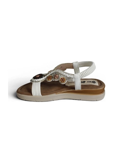 Yaz Kış Ayakkabı Kadın Vizon Siyah Beyaz Lastikli Taşlı 4cm Dolgu Topuklu Sandalet
