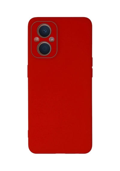 Oppo Reno 7 Lite Kılıf Lansman Glass Kapak - Kırmızı Renkli