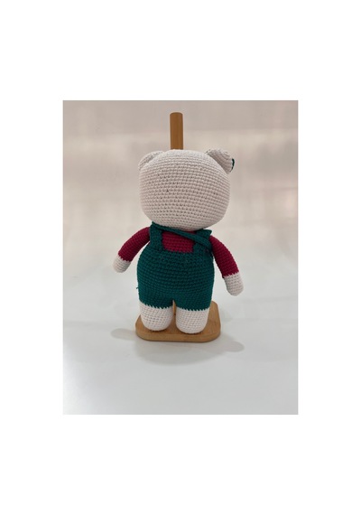 El Yapımı Amigurumi Kedi Örgü Oyuncak Bebek Tığ İşi 24 Cm Sevimli Hediye Yeşil