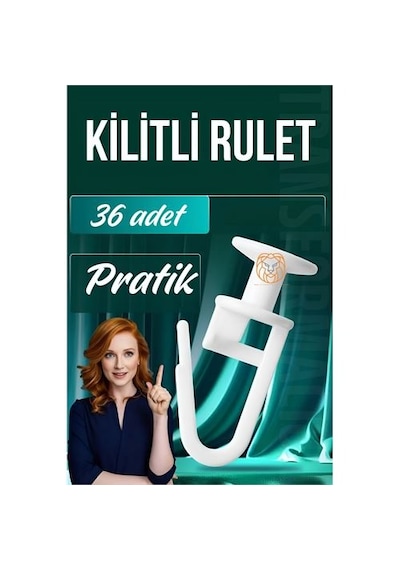 Zenvac Kilitli Perde Düğmesi Perde Ruleti Perde Düğmesi 36 Adet 716103 Zenvac29 Renkli