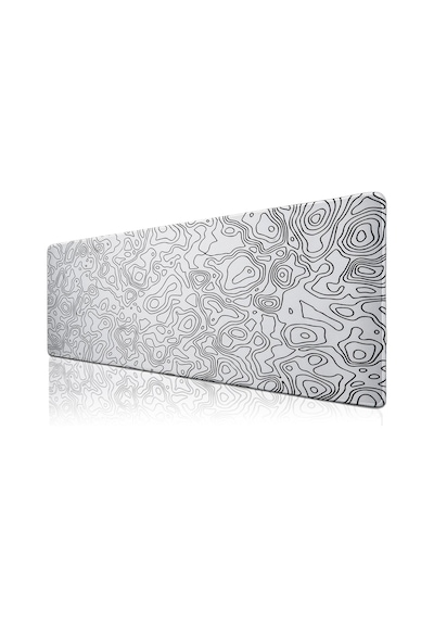 Klasse Pro - 6 Farklı Model Dikişli Kenar 70x30 Cm Oyuncu Gaming Mouse Pad White Map Lines