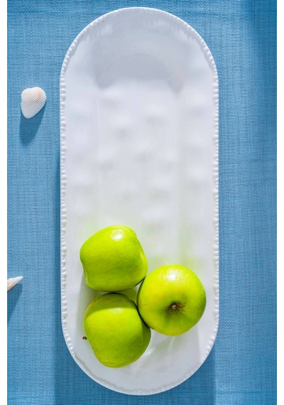 Milano Oval Kayık Tabak - 40 Cm Beyaz