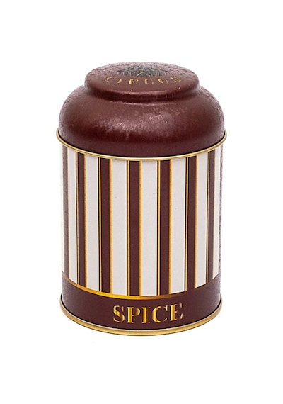 Circus Spice Desenli Yuvarlak Metal Kutu, 9 X 11 Cm, 0.6 Lt