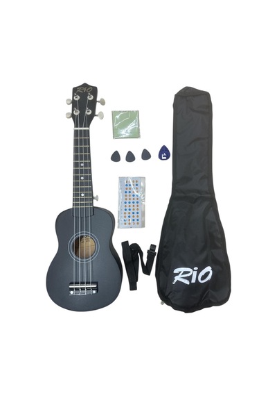 Soprano Siyah Ukulele Kılıf Askı Pena Sticker 54 Cm