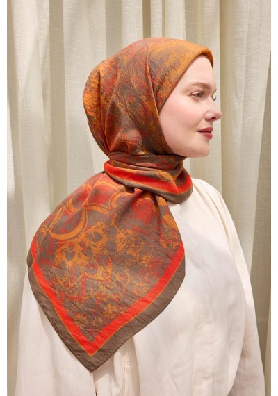 Silk Home Velora Eşarp Art Yeşil Kahve 90x90 Çok Renkli