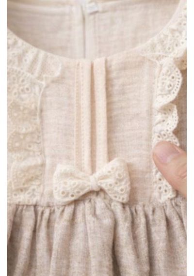 Baby Corner Ekose Kız Bebek Elbise Bej