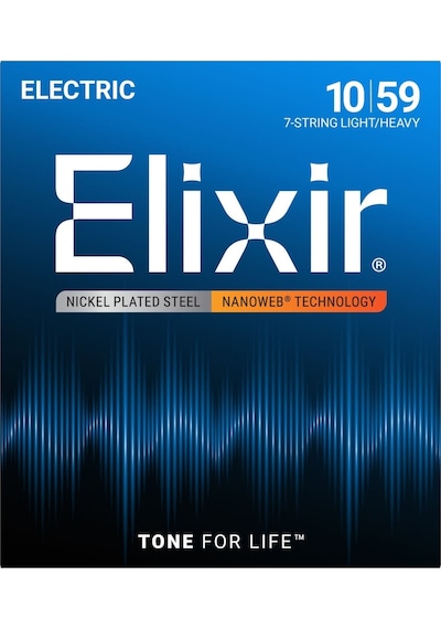 Elixir 12074 Nanoweb Light/heavy 7 Telli Elektro Gitar Teli 10-59