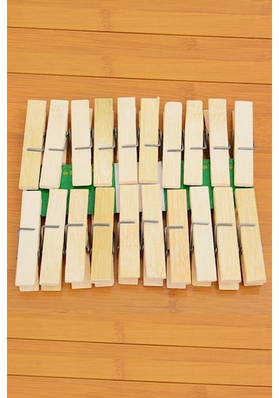 Bambu Ahşap Mandal 20 Lİ Mandal Seti Bambu Mandal Ahşap Mandal Ahşap