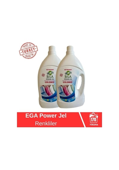 Ega Kimya Power Jel Renkli Sıvı Yıkama Deterjanı 2 x 3900 ML