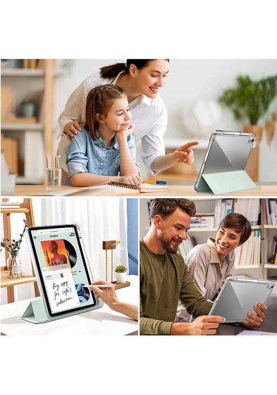 Apple Uyumlu iPad Air 11inç M2 Kılıf Kalem Bölmeli Akrilik Şeffaf Ayrılabilir Case A2902 A2903 A2904